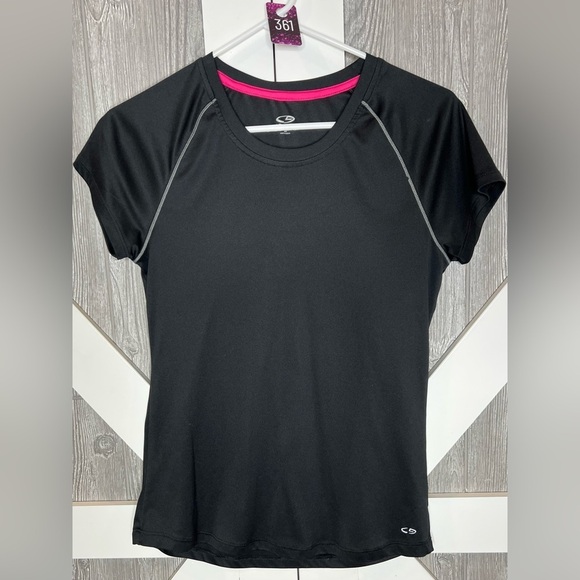 361. Women's C9 by Champion Semi Fitted Performance Shirt Size L Black - Picture 1 of 5